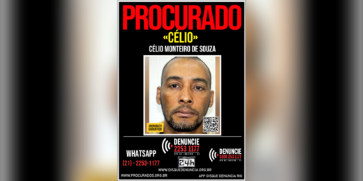 Disque Denúncia divulga cartaz de foragido suspeito de matar homem com machado em Nova Friburgo