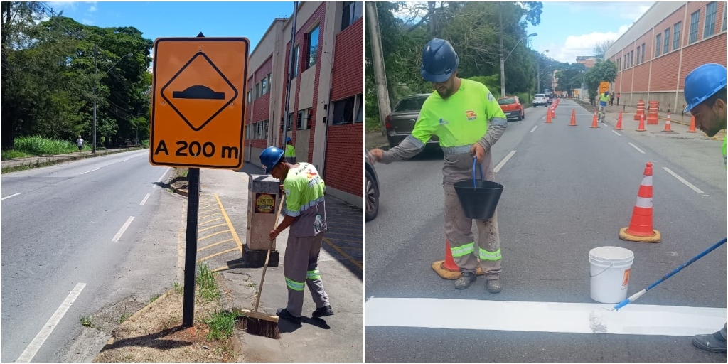 Rota 116 atende pedido do Sesc e da 151ª DP e instala redutores de velocidade na RJ-116, em Friburgo