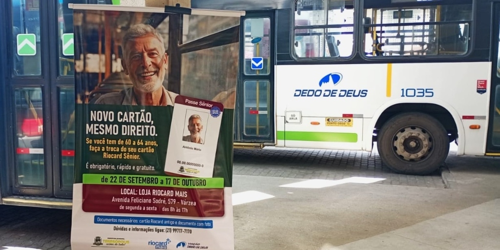 Idosos de 60 a 64 anos devem trocar o cartão de passagem do transporte municipal em Teresópolis