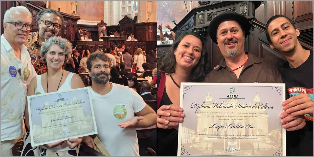 Cineclube Lumiar e Trupe Família Clou, de Friburgo, recebem Diploma Heloneida Studart na Alerj